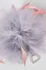 Feather Pom Pom Keyring Grey/Pink sold by Poster Girl