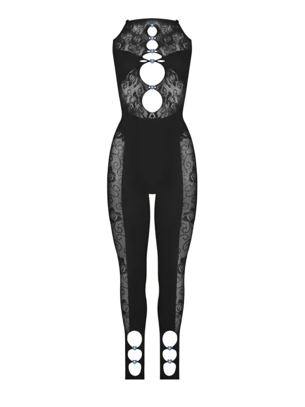 Floral Janice Jumpsuit Jet Black sold by Poster Girl