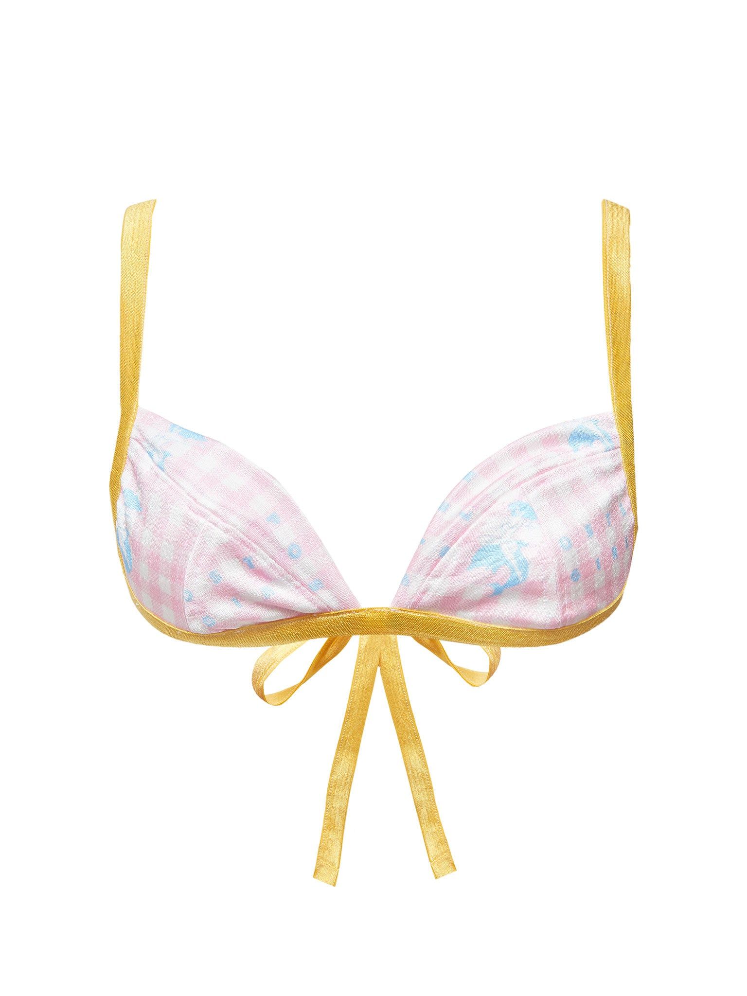 Denise Bikini Top Pink Gingham sold by Poster Girl