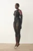 Rhinestoned Janice Jumpsuit X Gloves Set Jet Black sold by Poster Girl