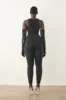 Rhinestoned Janice Jumpsuit X Gloves Set Jet Black sold by Poster Girl