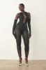 Rhinestoned Janice Jumpsuit X Gloves Set Jet Black sold by Poster Girl