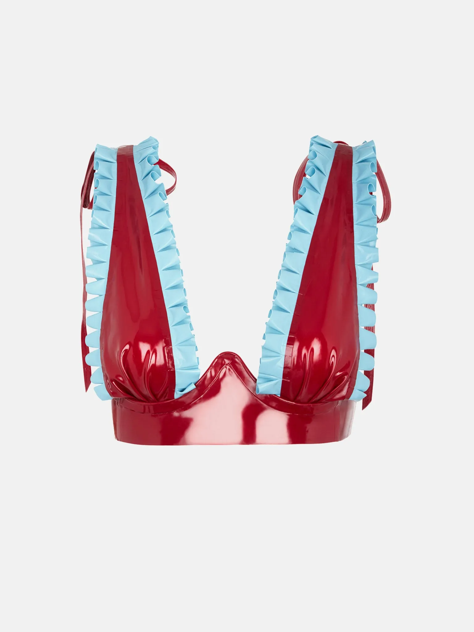 Salma Latex Bra Burgundy sold by Poster Girl