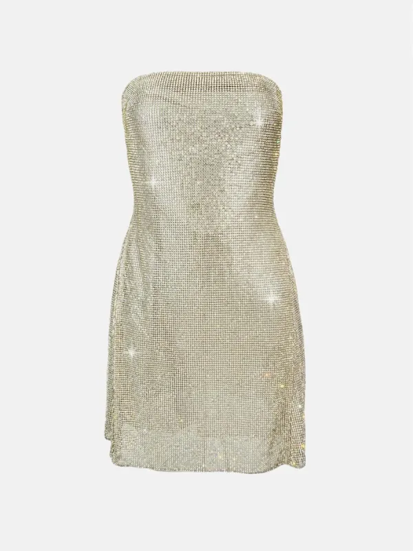 Selena Rhinestone Dress in 24 Carat sold by Poster Girl