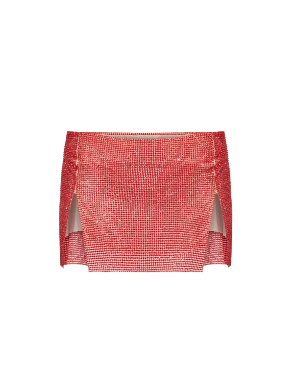 Rhinestoned Mia Micro Skirt Sherry Spritz sold by Poster Girl