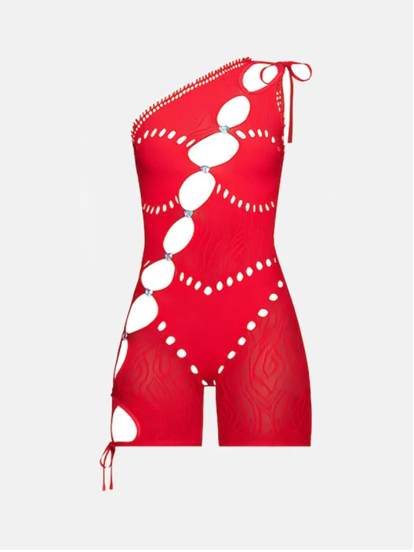 Cleo Playsuit Gazpacho sold by Poster Girl