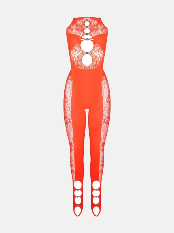 Janice Jumpsuit Cherry Soda sold by Poster Girl