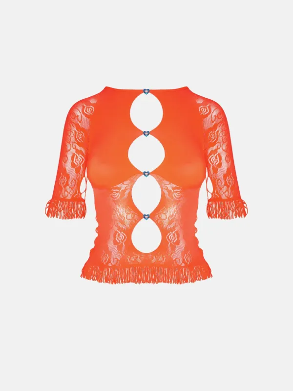 Floral Miranda Top Chilli sold by Poster Girl