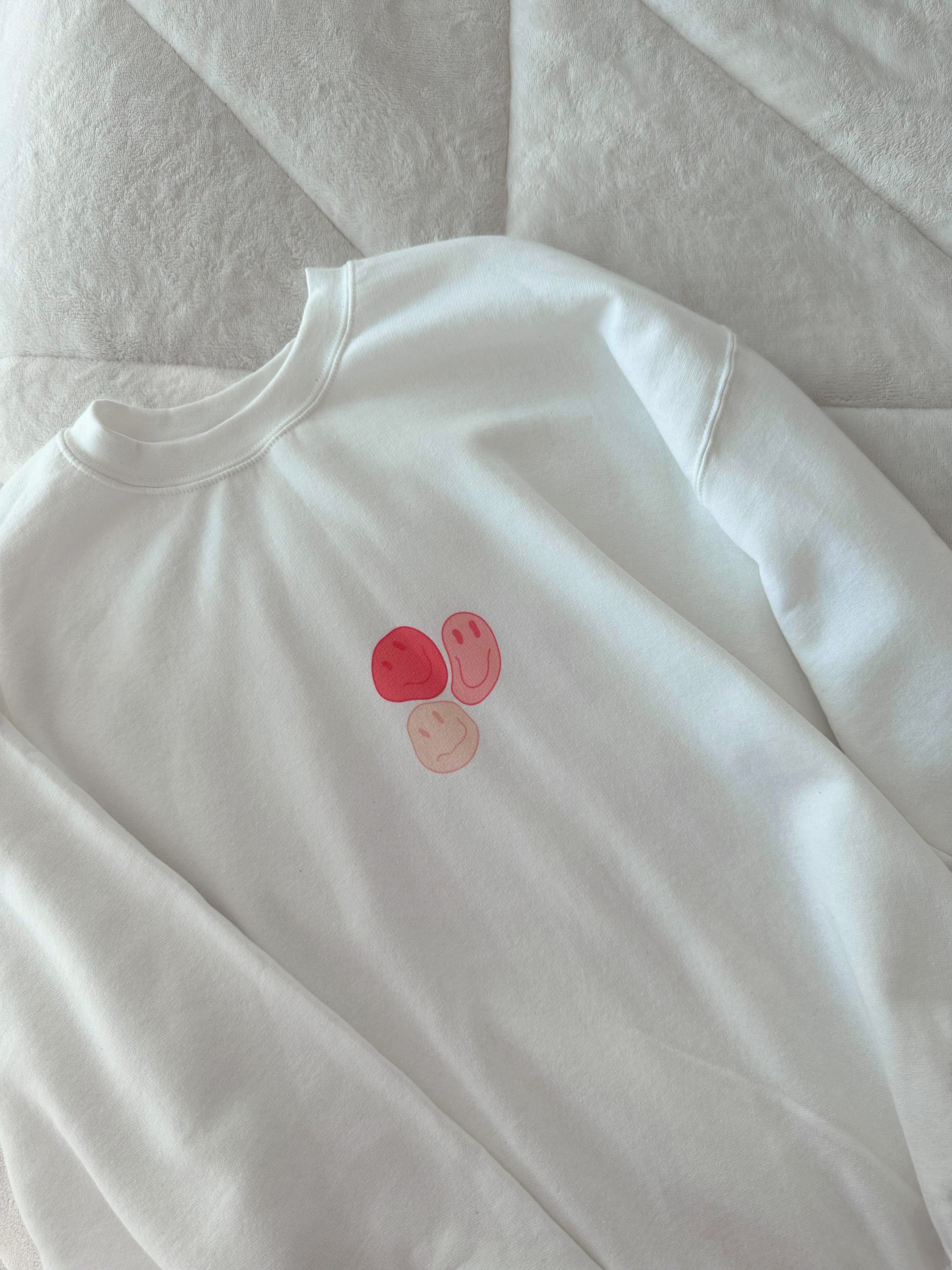 Groovy Pink Smiley Faces Sweatshirt sold by Sunkissed Coconut product image thumbnail 2