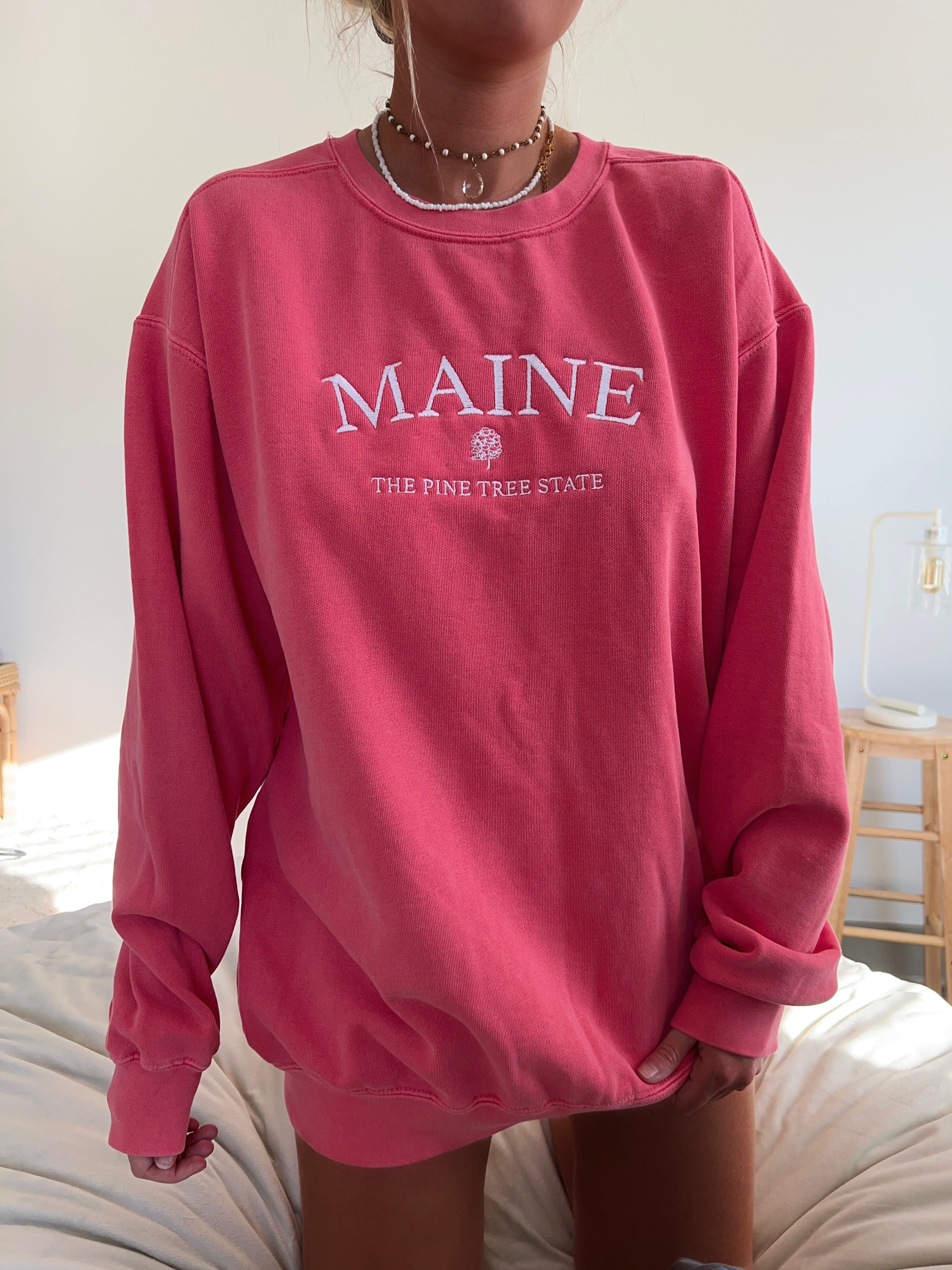 Embroider Maine Sweatshirt sold by Sunkissed Coconut