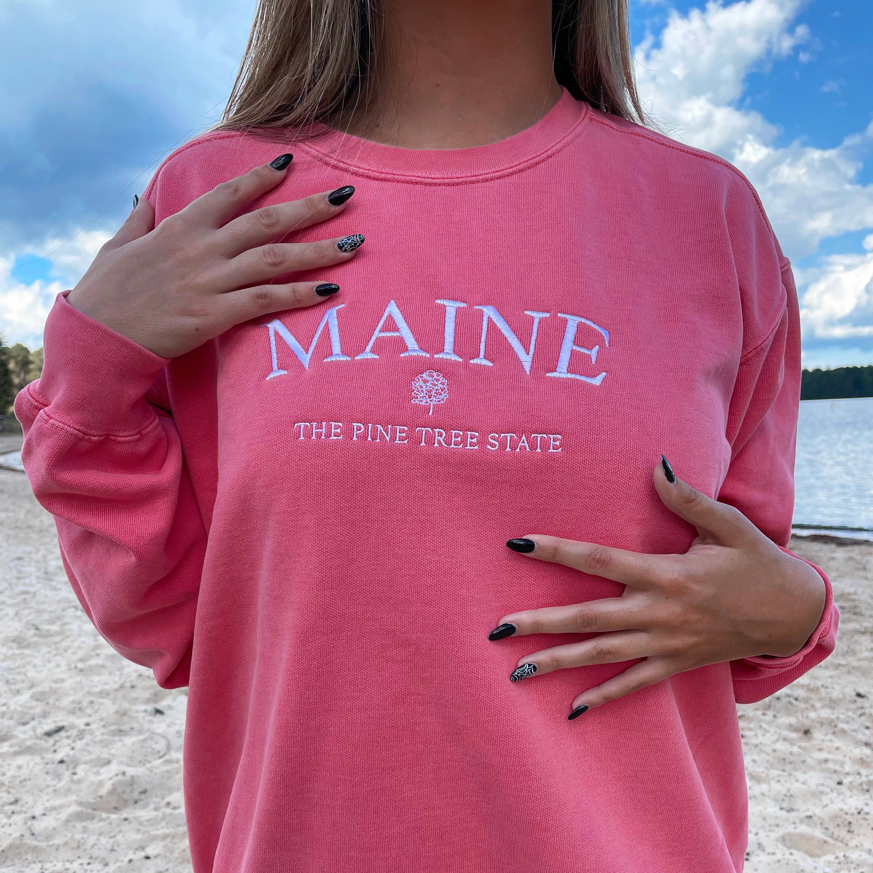 Embroider Maine Sweatshirt sold by Sunkissed Coconut product image thumbnail 2
