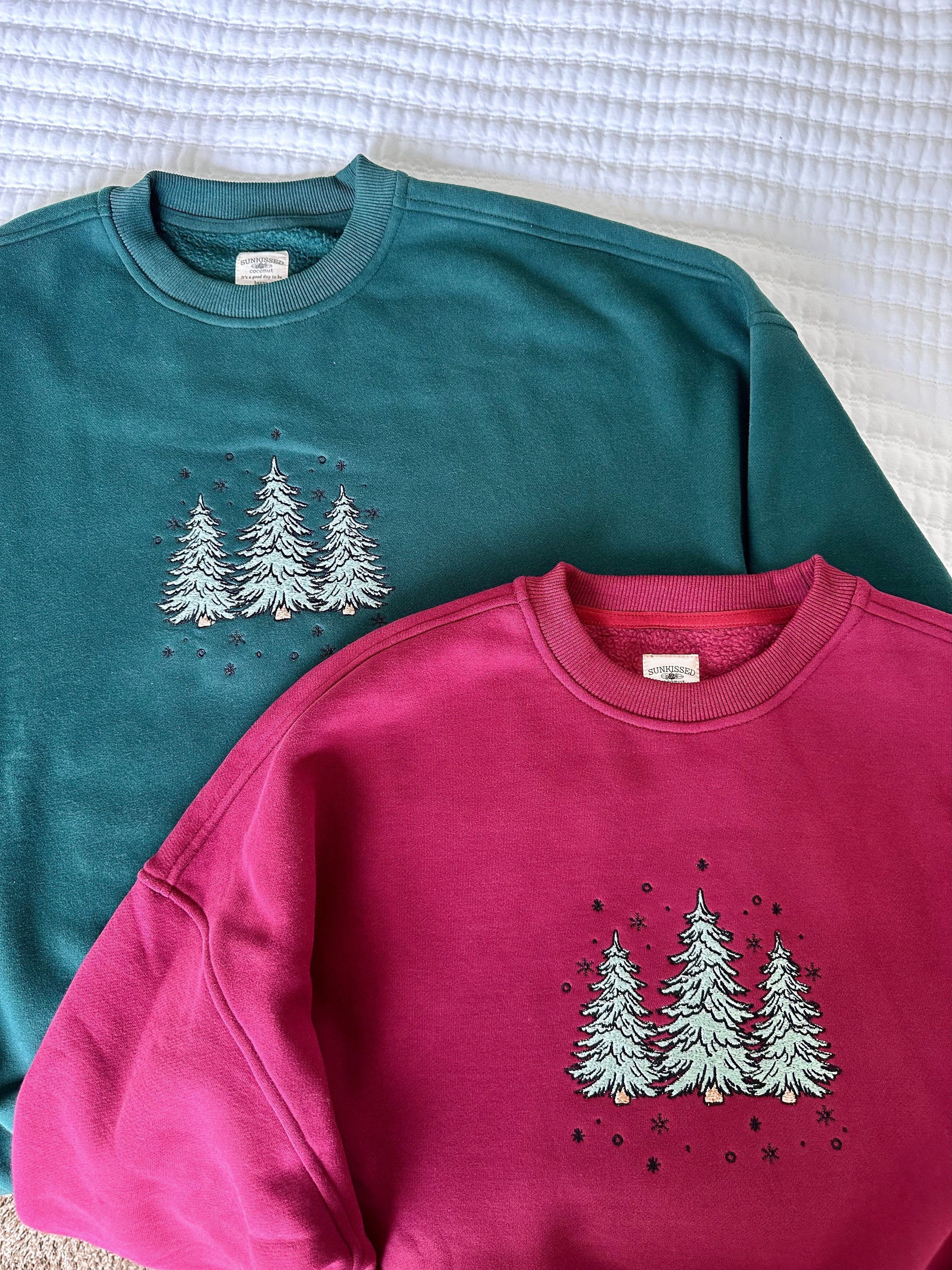 Winter Green Christmas Tree Embroider Sweatshirt sold by Sunkissed Coconut product image thumbnail 9