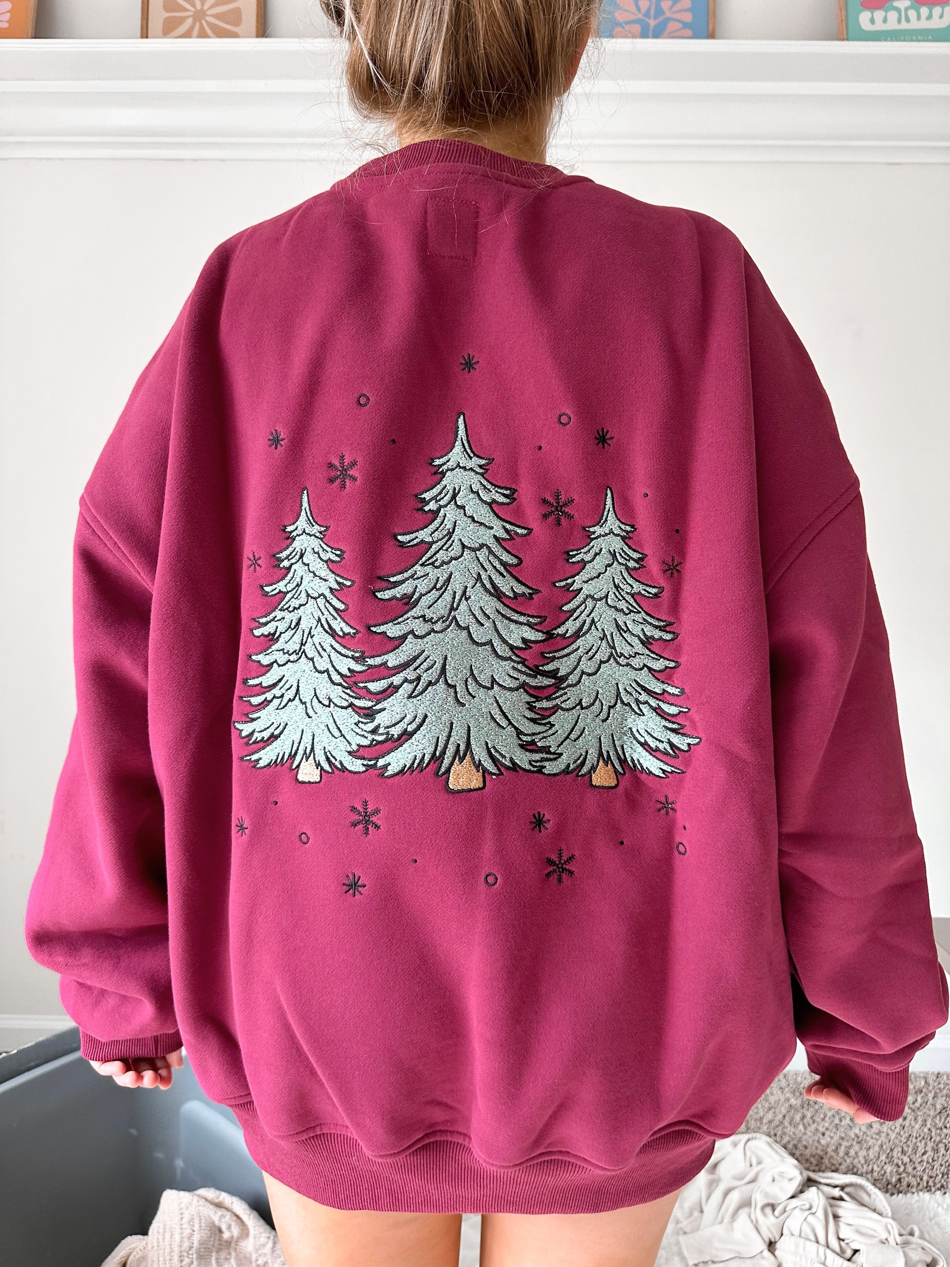 Winter Green Christmas Tree Embroider Sweatshirt sold by Sunkissed Coconut product image thumbnail 10
