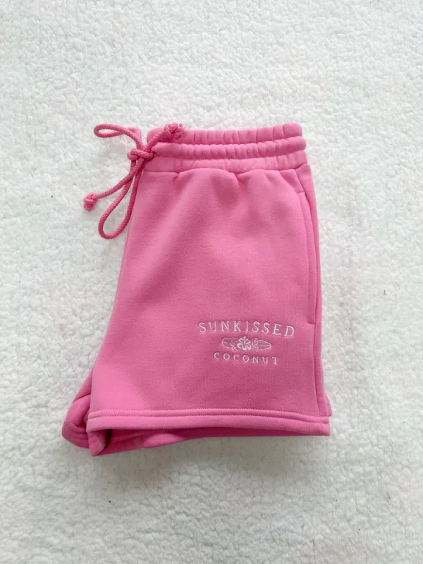Olivia Taffy Pink Embroider Sunkissedcoconut Shorts sold by Sunkissed Coconut