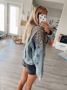 Leopard Denim Jacket sold by Sunkissed Coconut