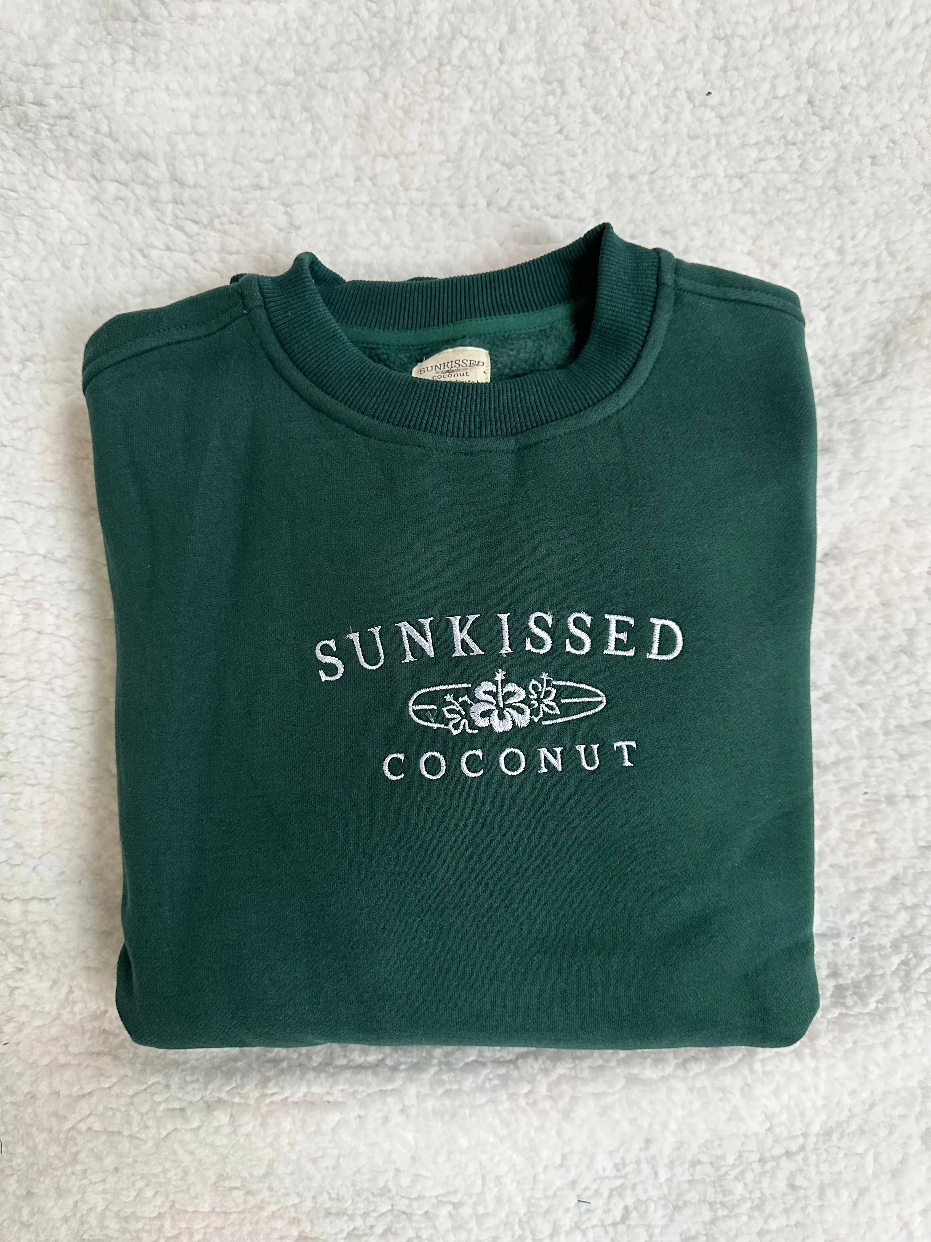 Winter Green Sunkissedcoconut Embroider Sweatshirt sold by Sunkissed Coconut product image thumbnail 2