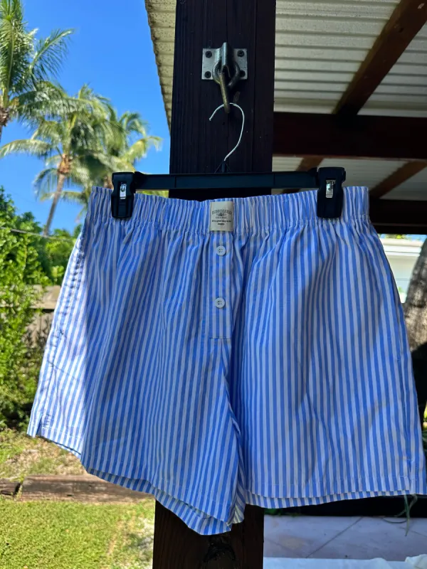 Blue Stripes Everyday Boxer Shorts sold by Sunkissed Coconut