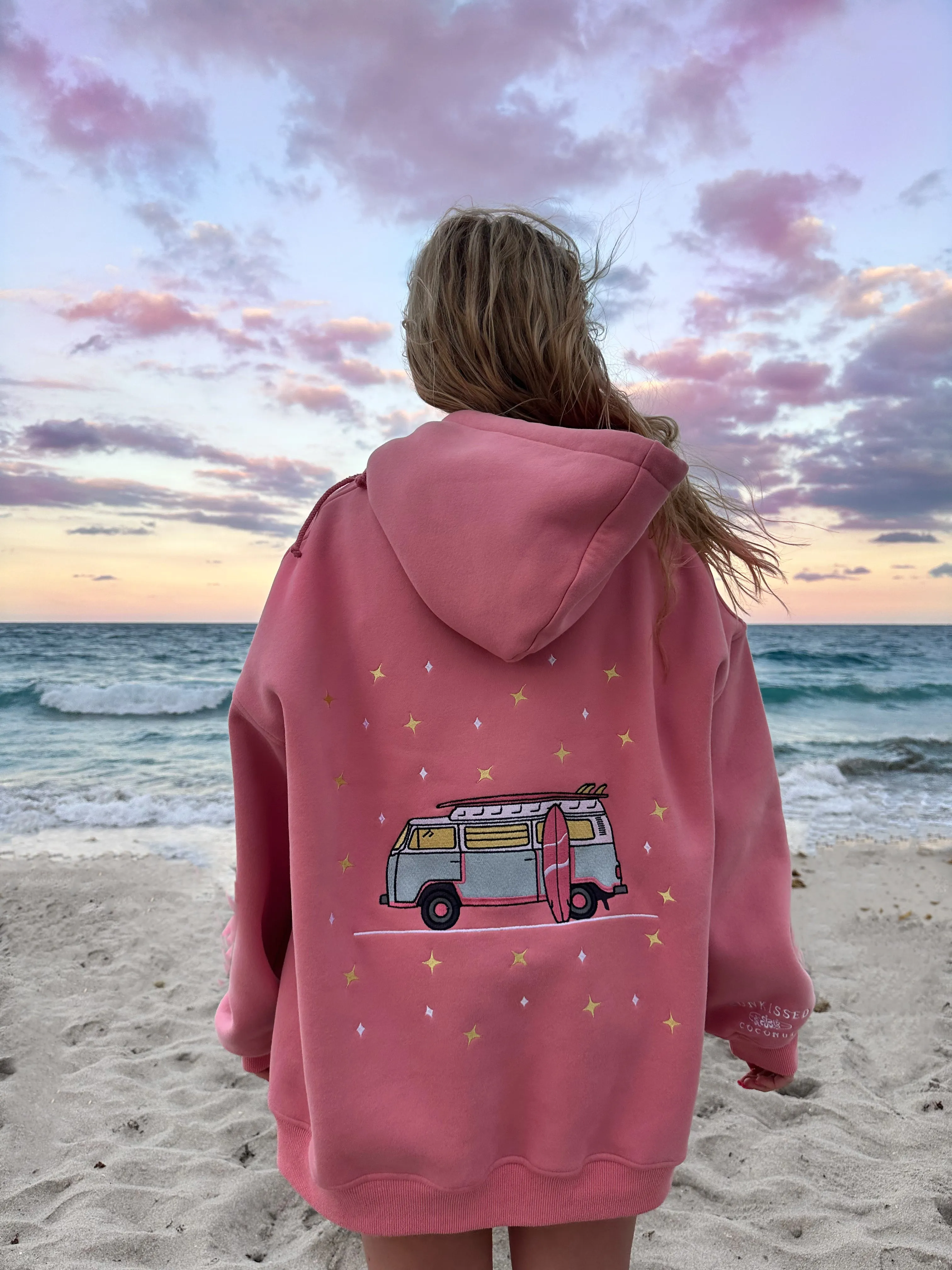 Ice Cream Pink Embroider Van Star Hoodie sold by Sunkissed Coconut