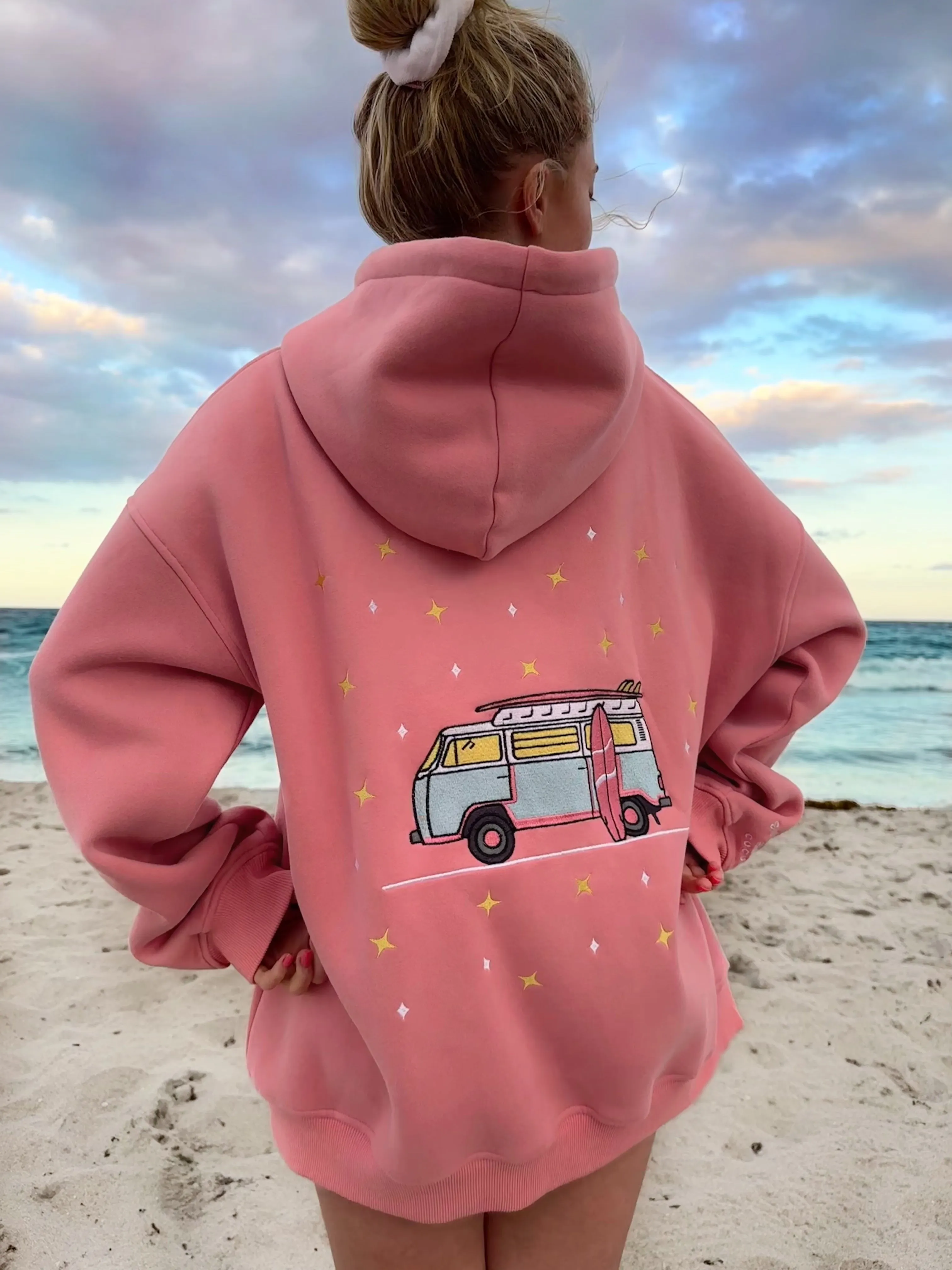Ice Cream Pink Embroider Van Star Hoodie sold by Sunkissed Coconut product image thumbnail 3
