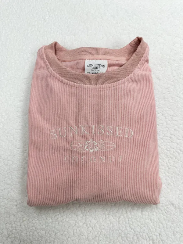 Light Pink Corduroy Embroider Sweatshirt sold by Sunkissed Coconut