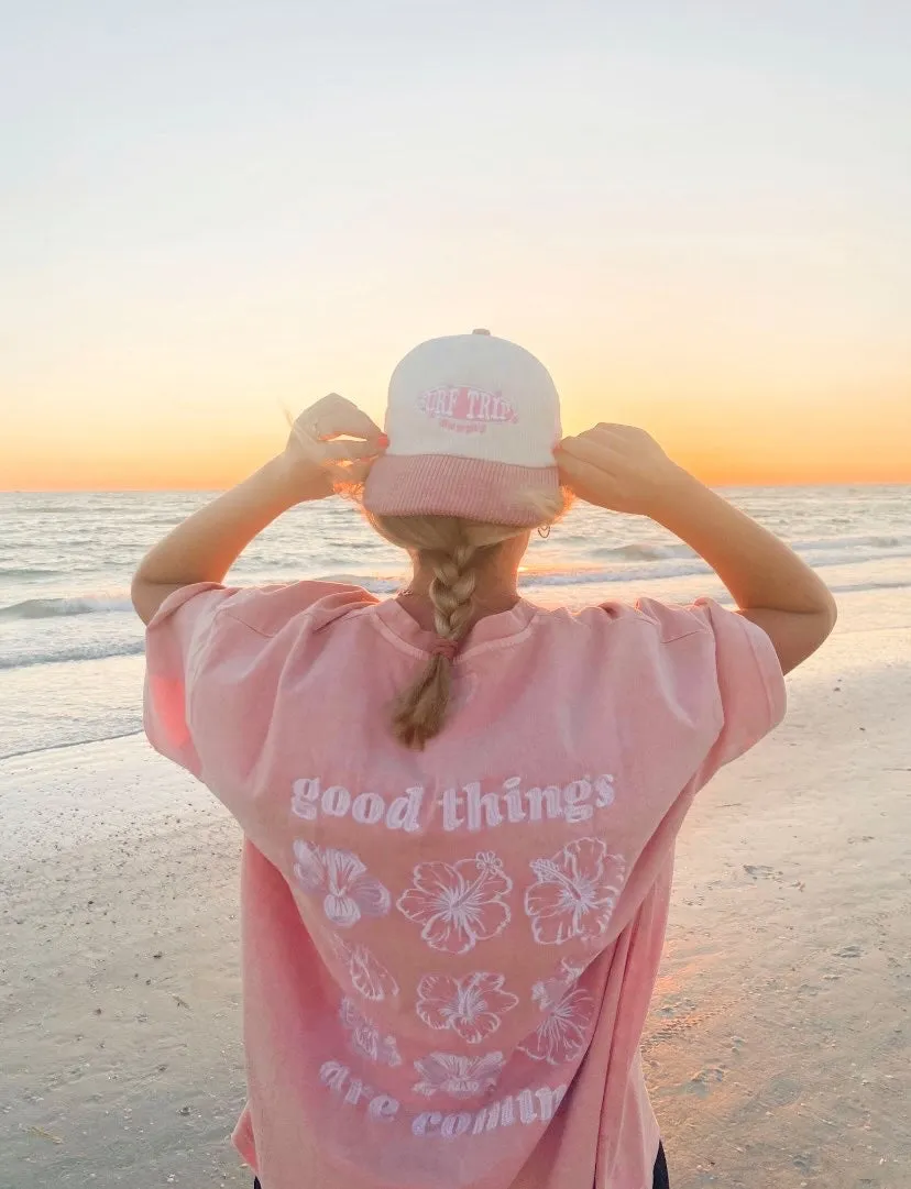 Good Things Are Coming Embroider Flower Tee sold by Sunkissed Coconut product image thumbnail 4