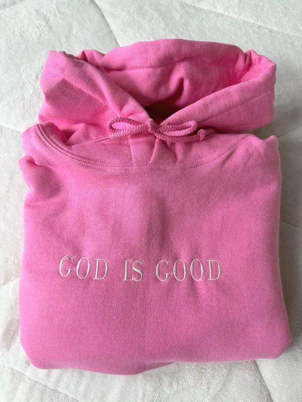 God Is Good Embroider Hoodie sold by Sunkissed Coconut