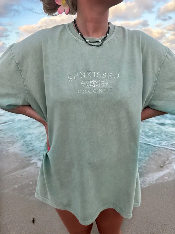 EMBROIDER SUNKISSEDCOCONUT TEE sold by Sunkissed Coconut