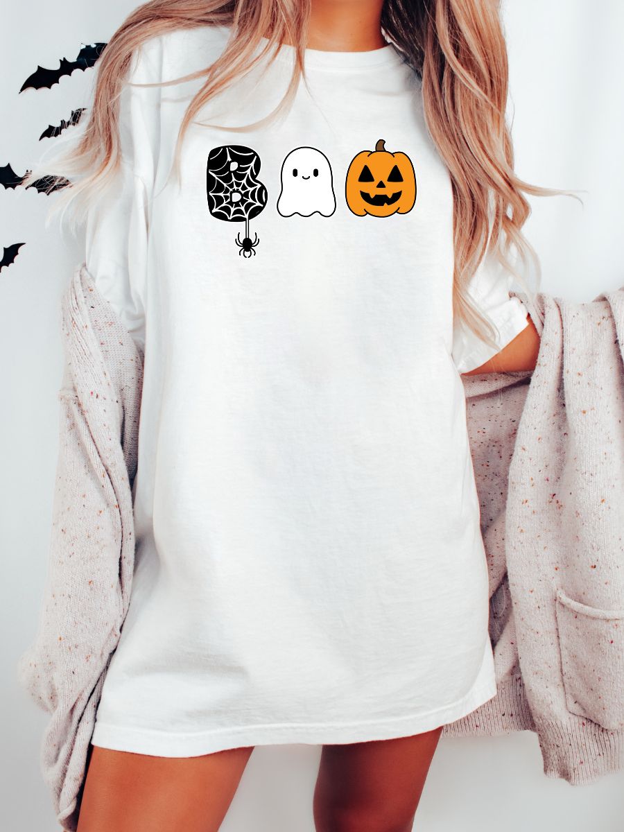 Spooky BOO Pumpkin Tshirt sold by Sunkissed Coconut