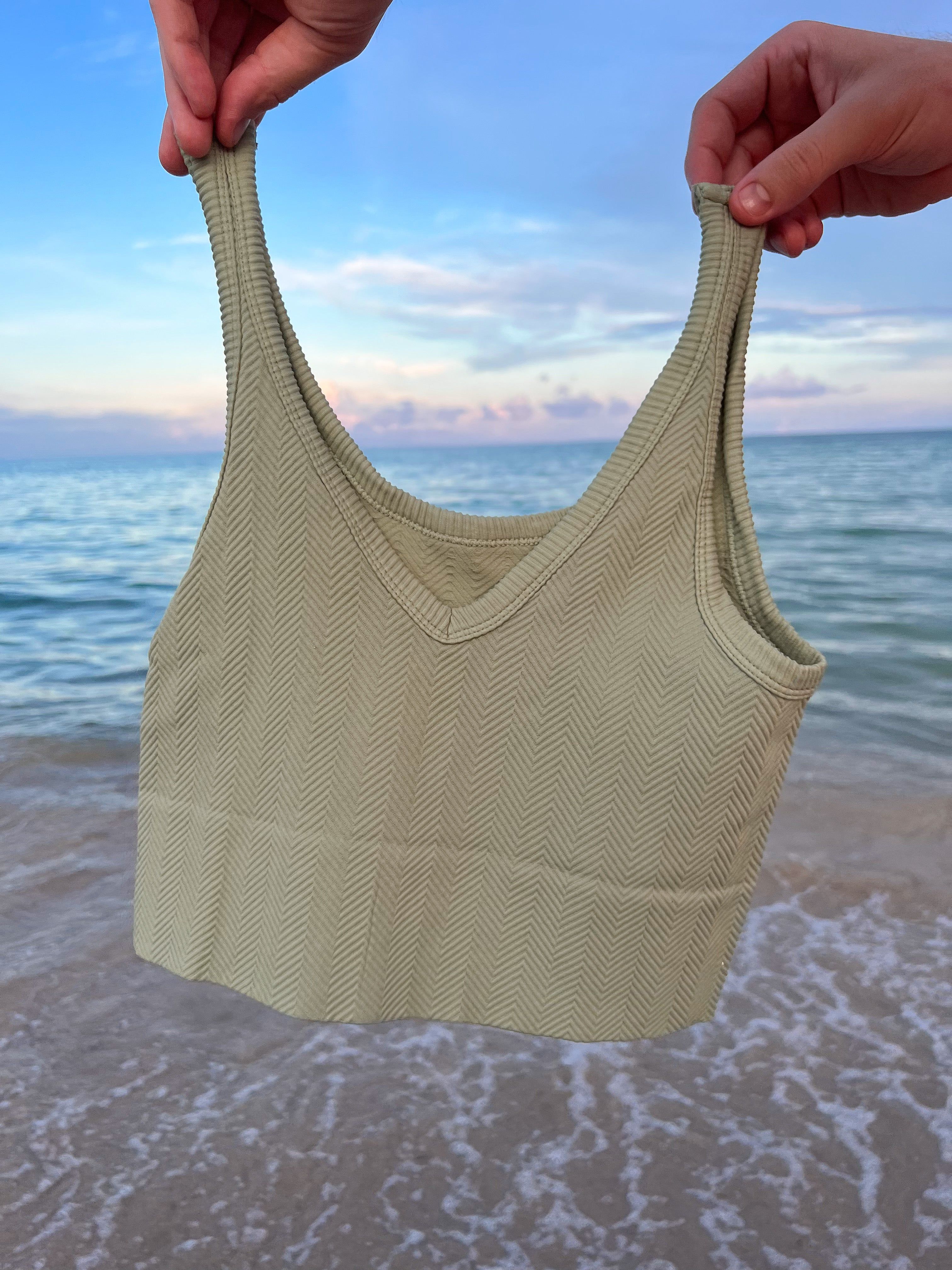 REVERSIBLE Natural Glow Essential Tank Top Basil sold by Sunkissed Coconut