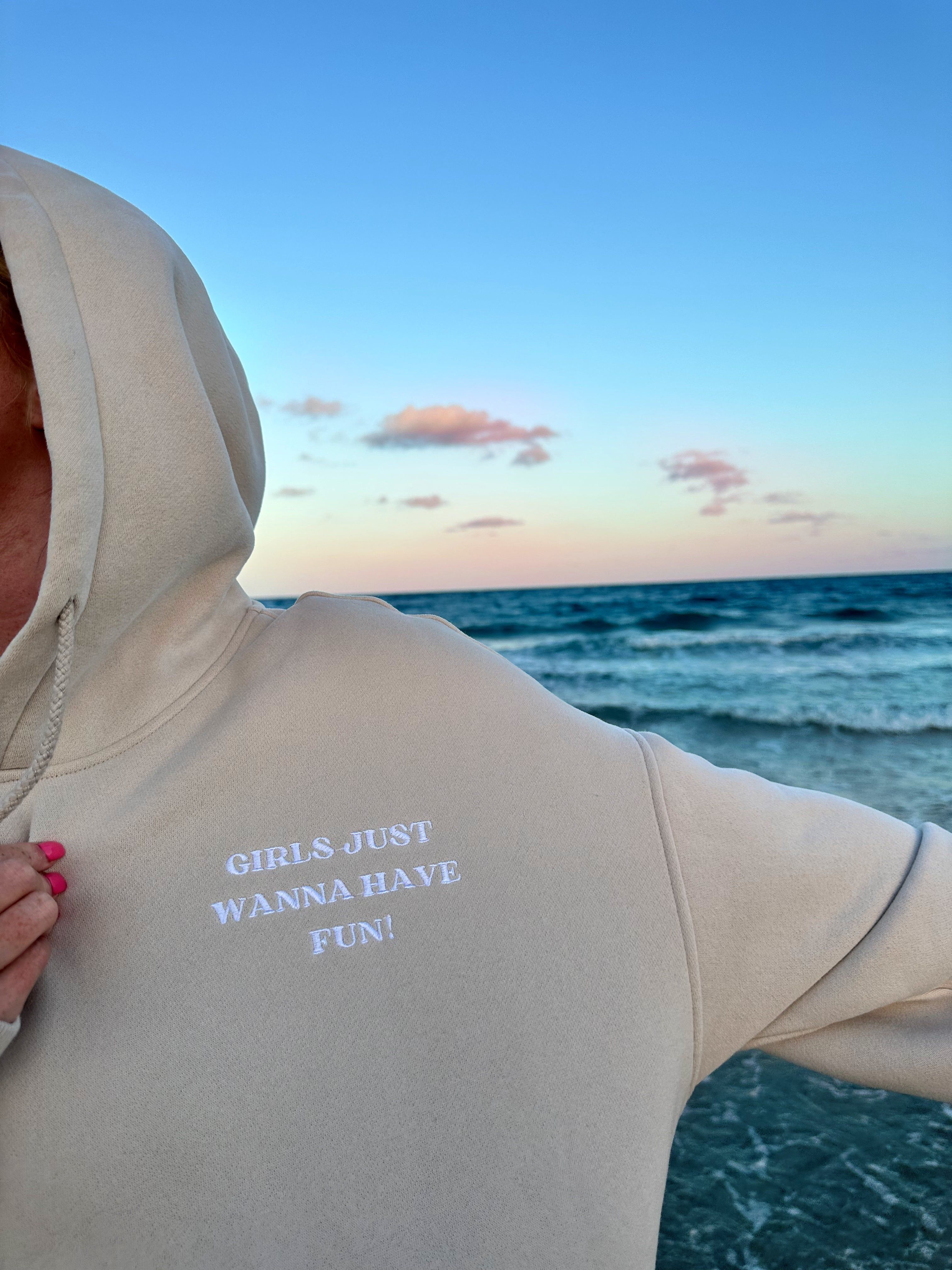 Girls Just Wanna Have Fun Embroider Hoodie sold by Sunkissed Coconut product image thumbnail 5