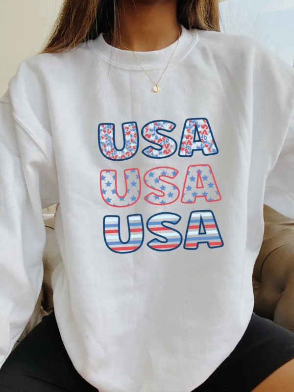 USA Flag and Stars Independence Day Sweatshirt sold by Sunkissed Coconut