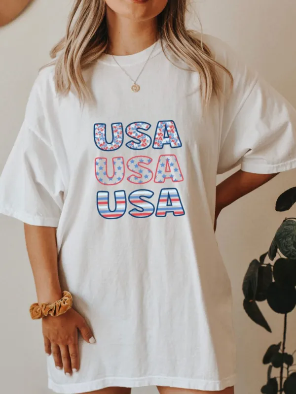 USA Flag and Stars Independence Day Tee sold by Sunkissed Coconut