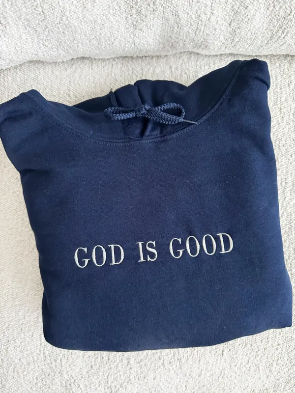 God is Good Embroider Hoodie sold by Sunkissed Coconut