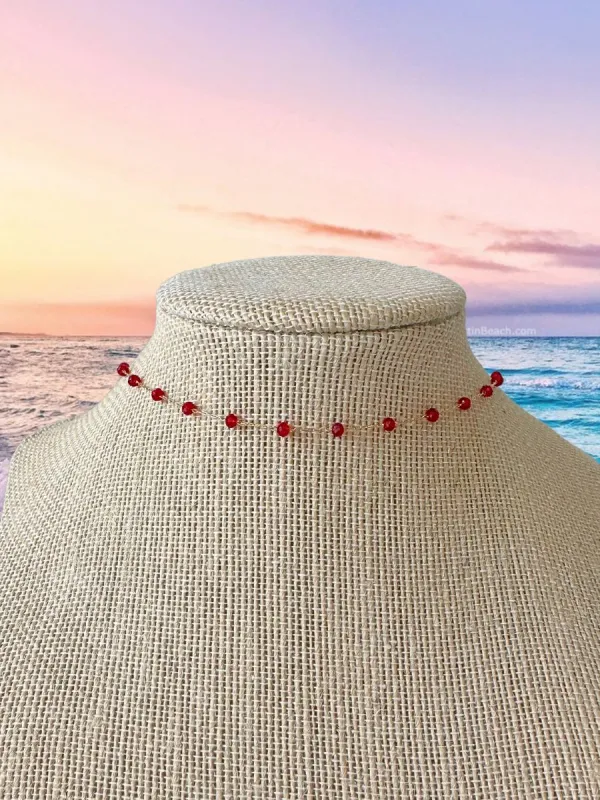 RUBY RED DAINTY CHOKER sold by Sunkissed Coconut