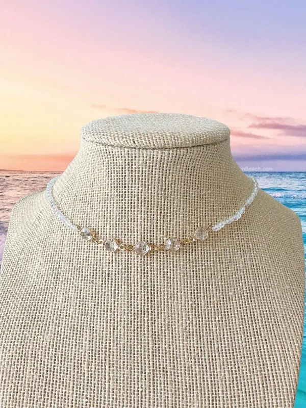 CRYSTAL BEADED CHOKER NECKLACE sold by Sunkissed Coconut