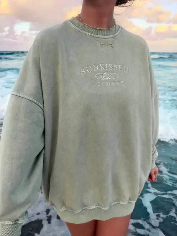 Embroider Sunkissedcoconut Sweatshirt sold by Sunkissed Coconut