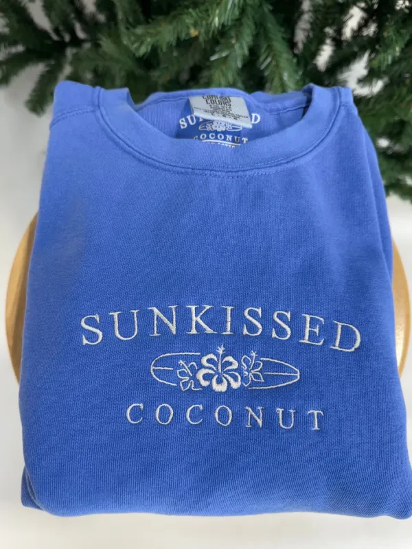 Comfort Colors Embroider Sunkissedcoconut Sweatshirt sold by Sunkissed Coconut