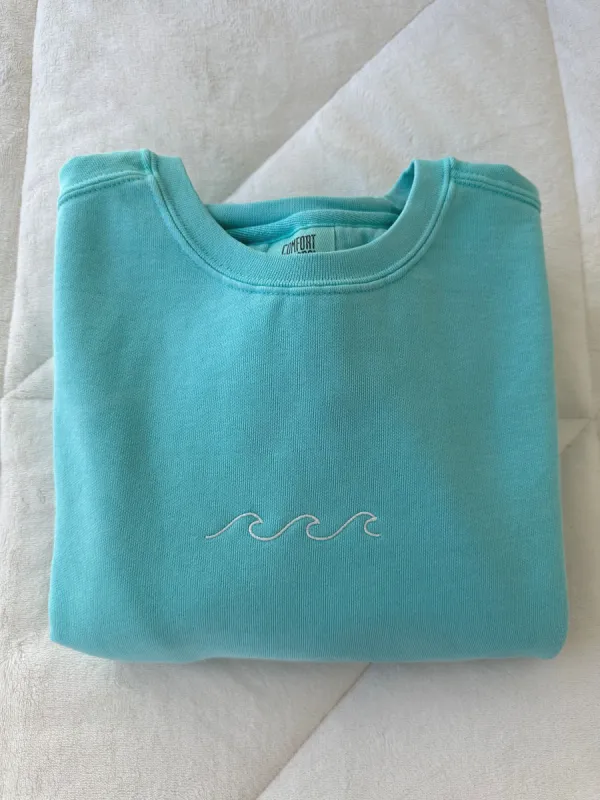 Embroider Waves Sweatshirt sold by Sunkissed Coconut