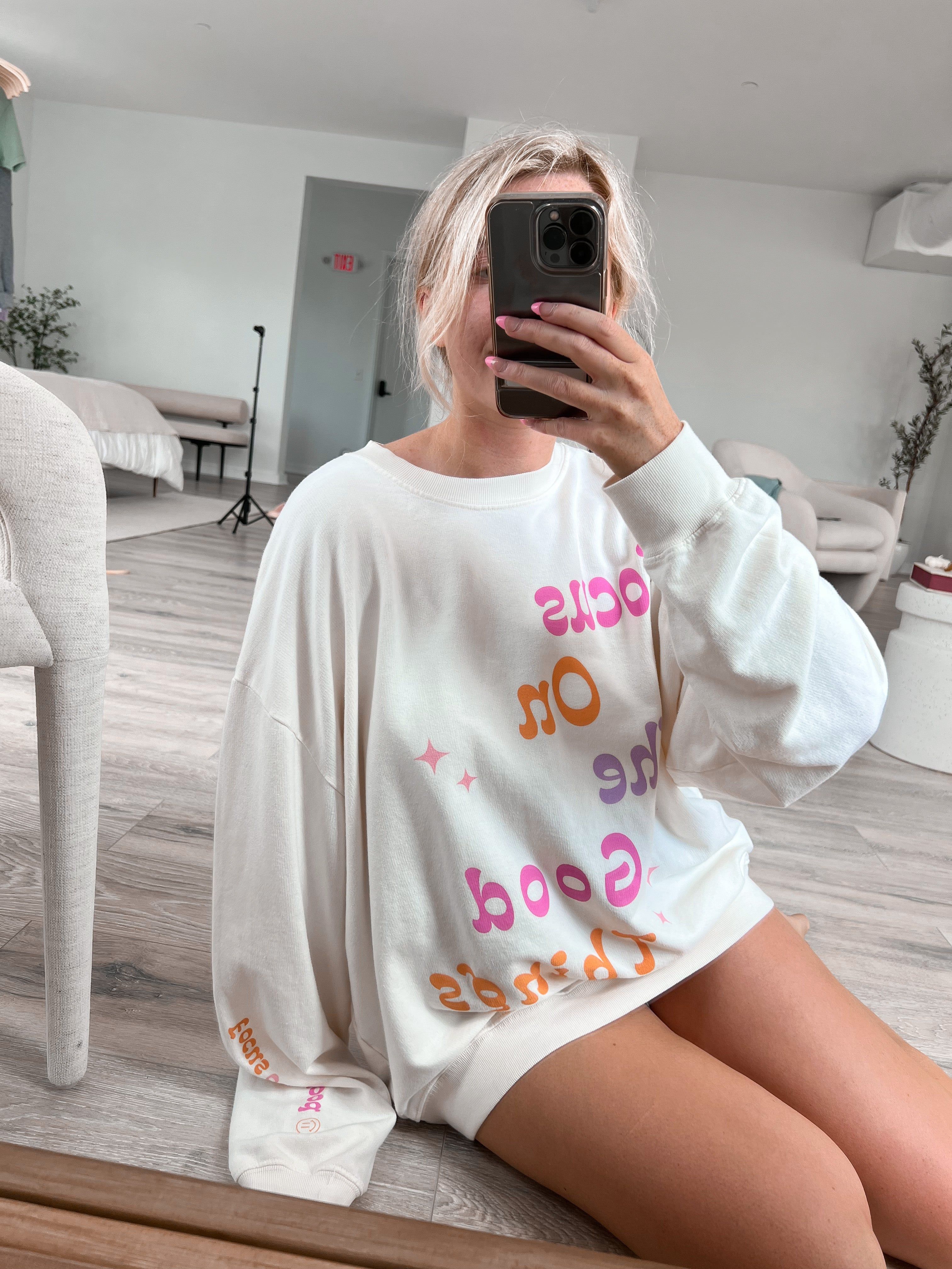 Focus On The Good Lightweight Sweatshirt sold by Sunkissed Coconut