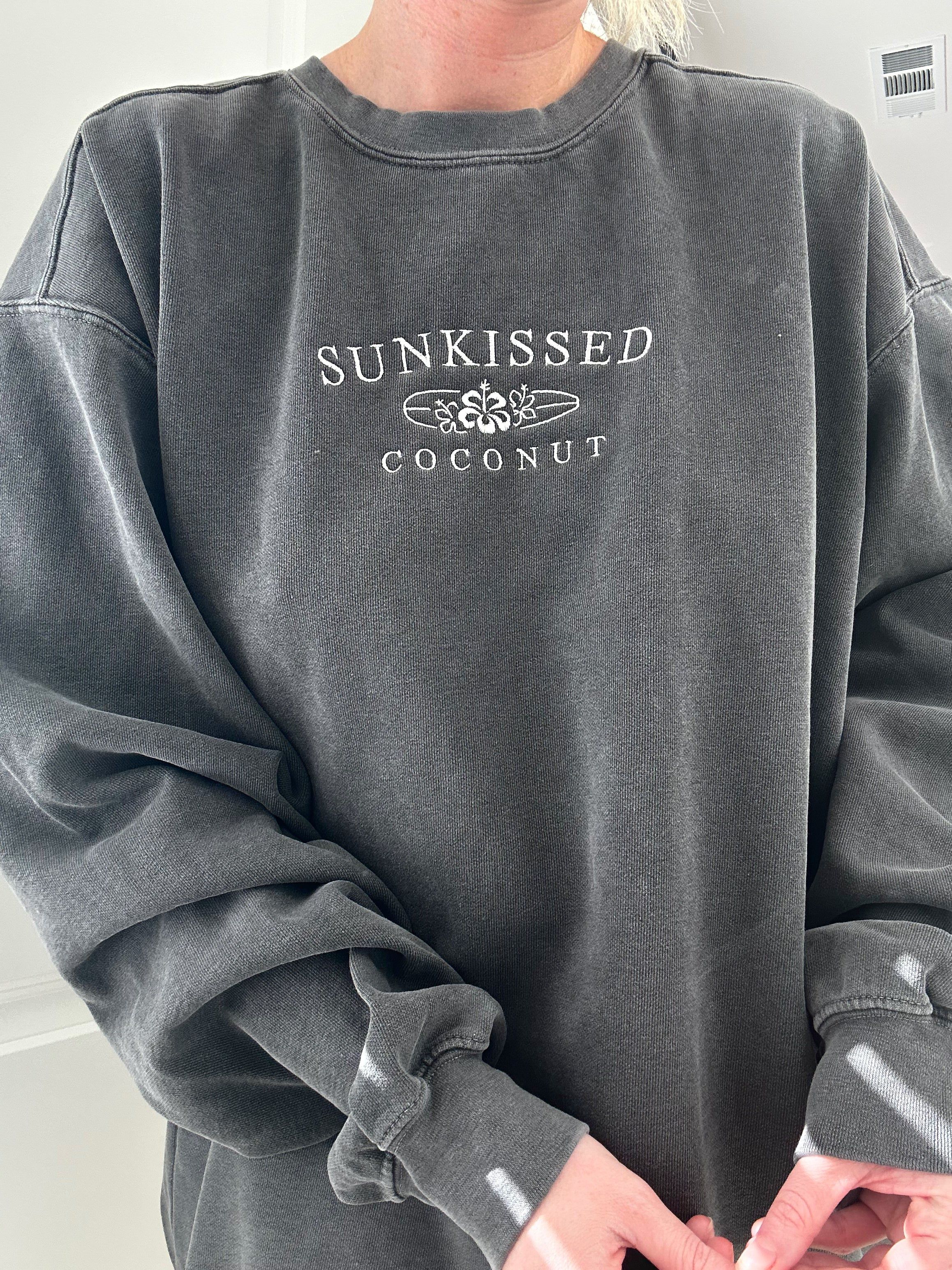 Comfort Colors Embroider Sunkissedcoconut Sweatshirt sold by Sunkissed Coconut