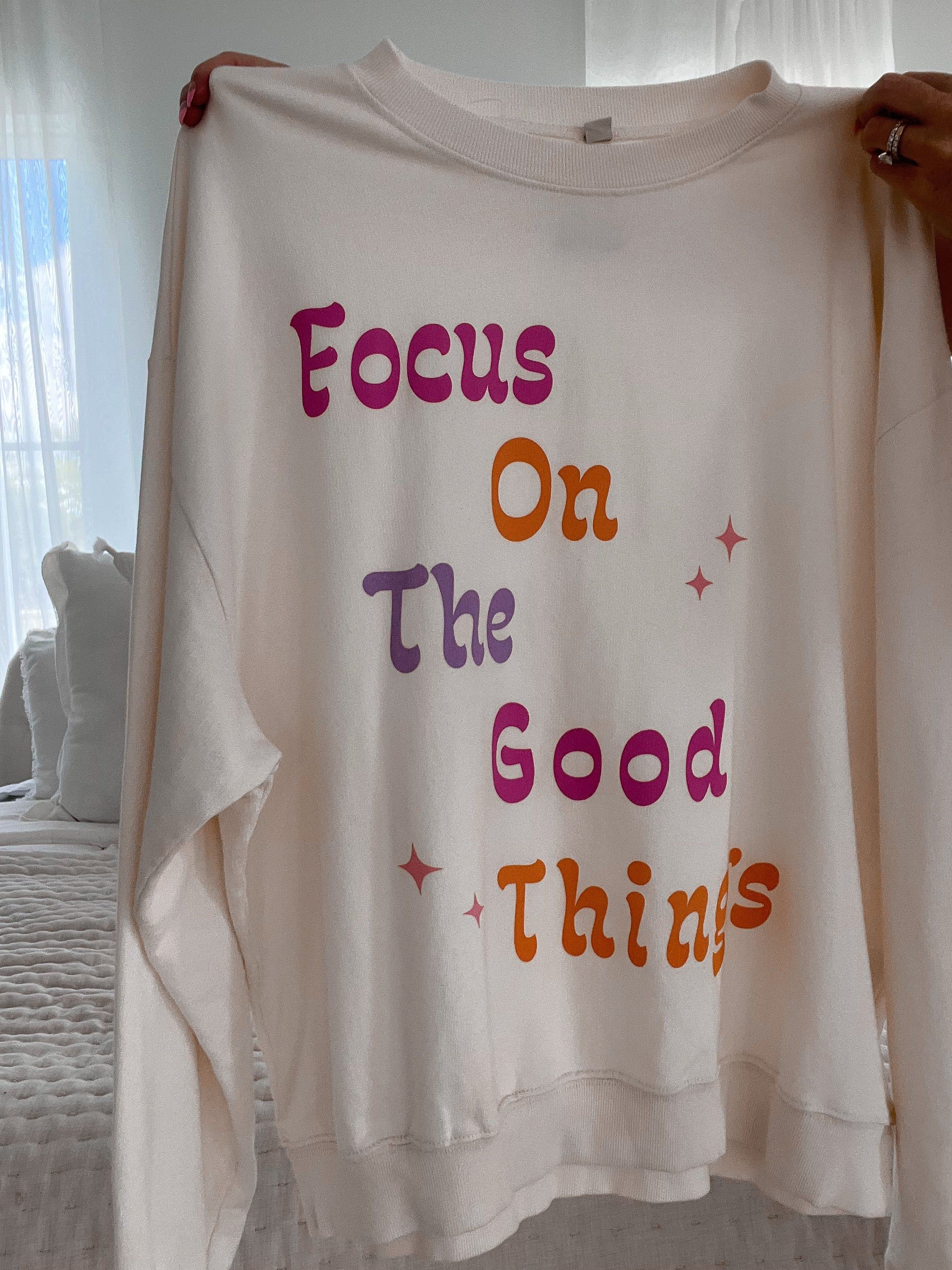Focus On The Good Lightweight Sweatshirt sold by Sunkissed Coconut product image thumbnail 3