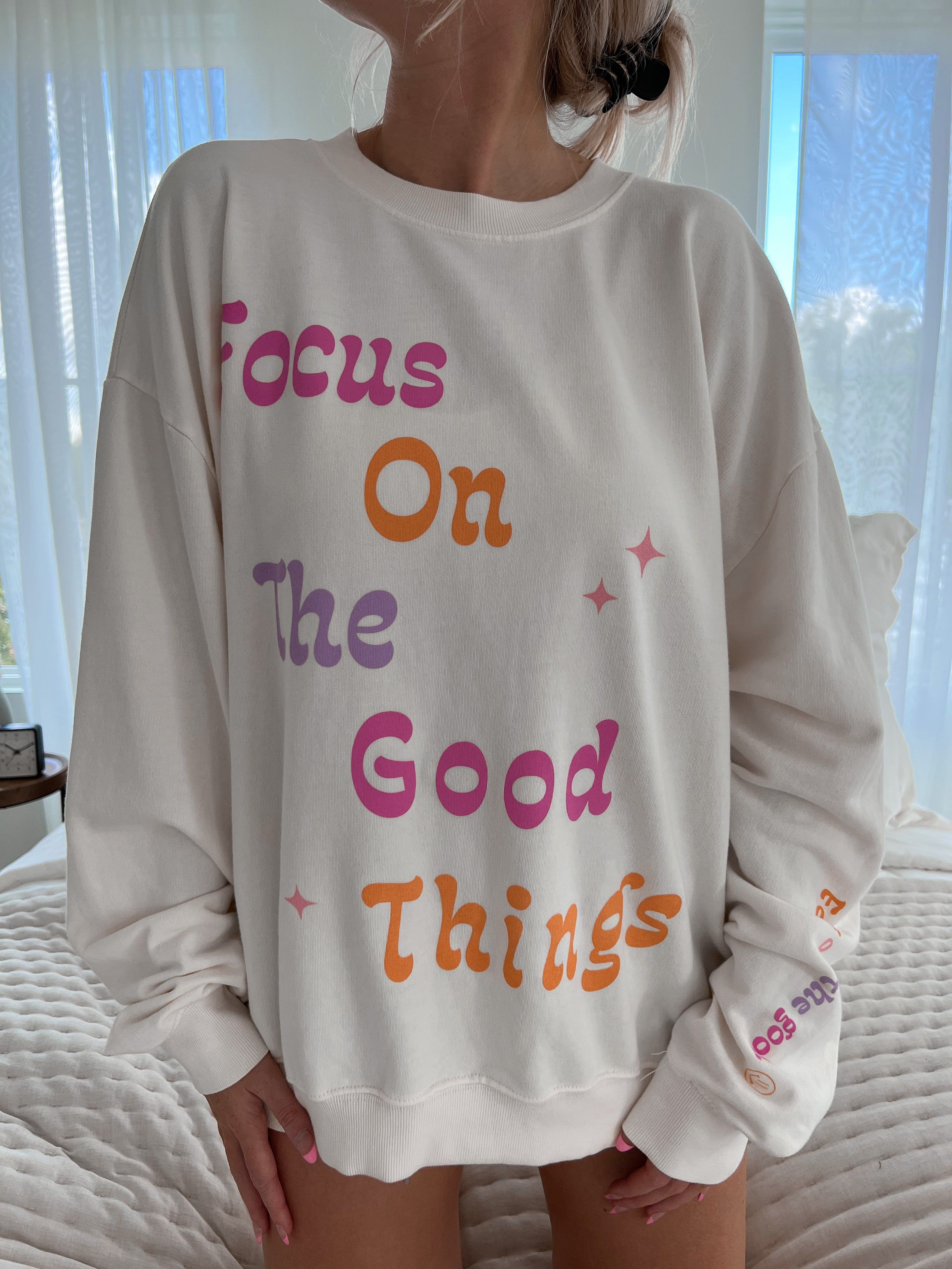 Focus On The Good Lightweight Sweatshirt sold by Sunkissed Coconut product image thumbnail 2