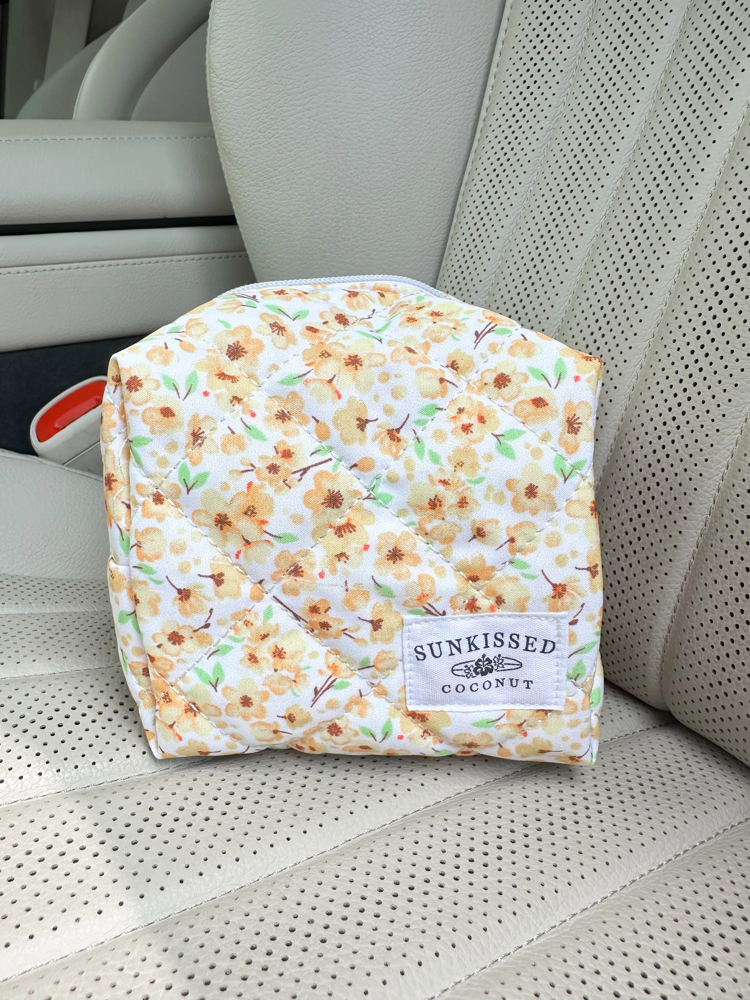 Small Yellow Flower Quilted Handmade Travel Bag sold by Sunkissed Coconut product image thumbnail 4