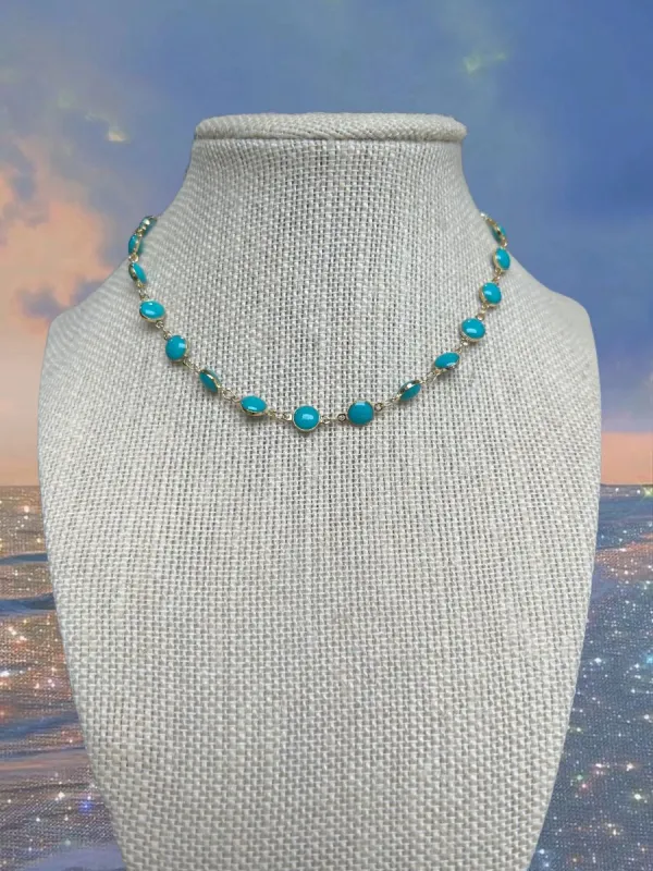 Statement Blue Choker sold by Sunkissed Coconut