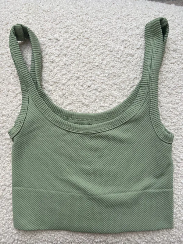 Everyday Detailed Ribbed Tanktop Basil sold by Sunkissed Coconut