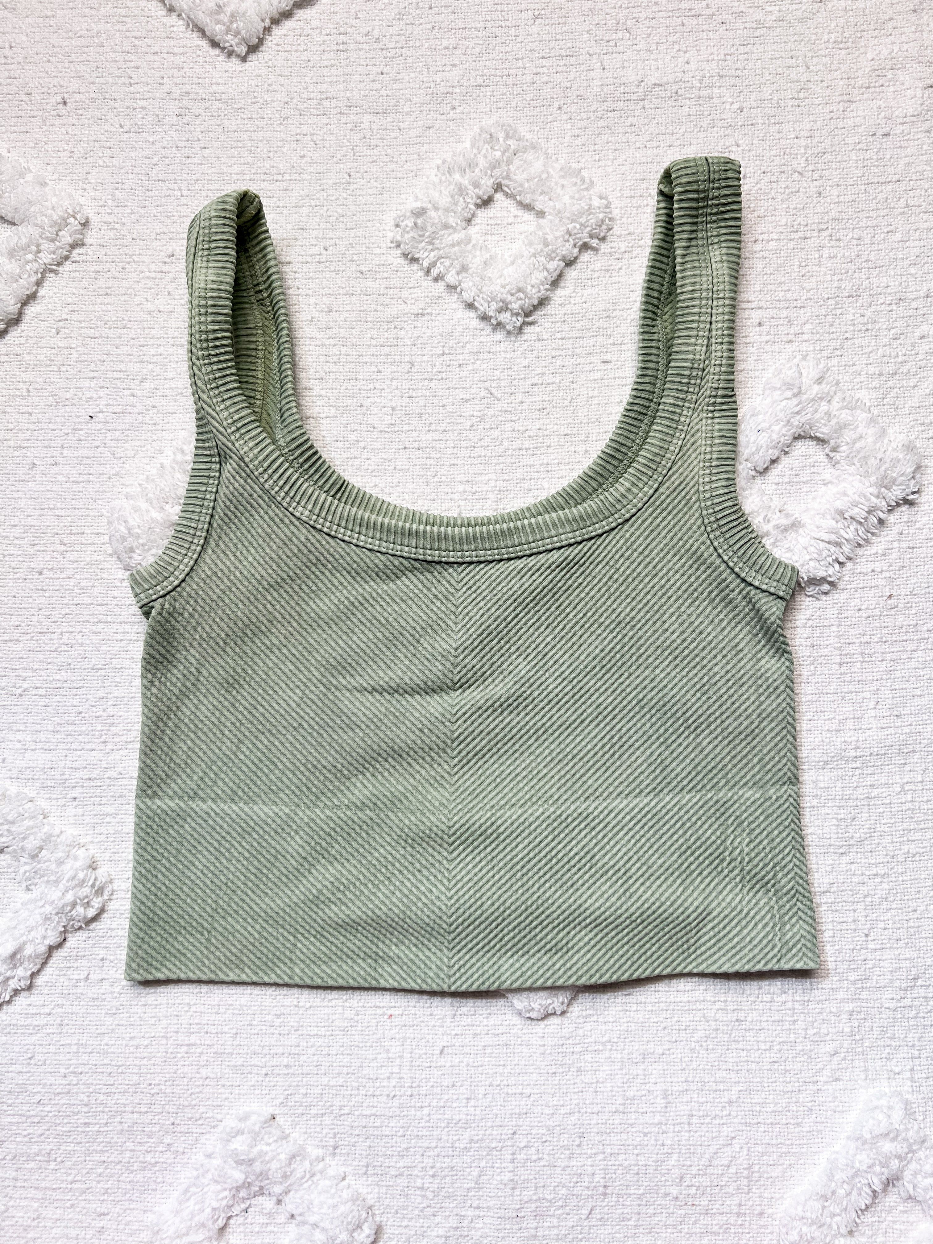 Everyday Vintage Basil Detailed Ribbed Tanktop sold by Sunkissed Coconut product image thumbnail 3
