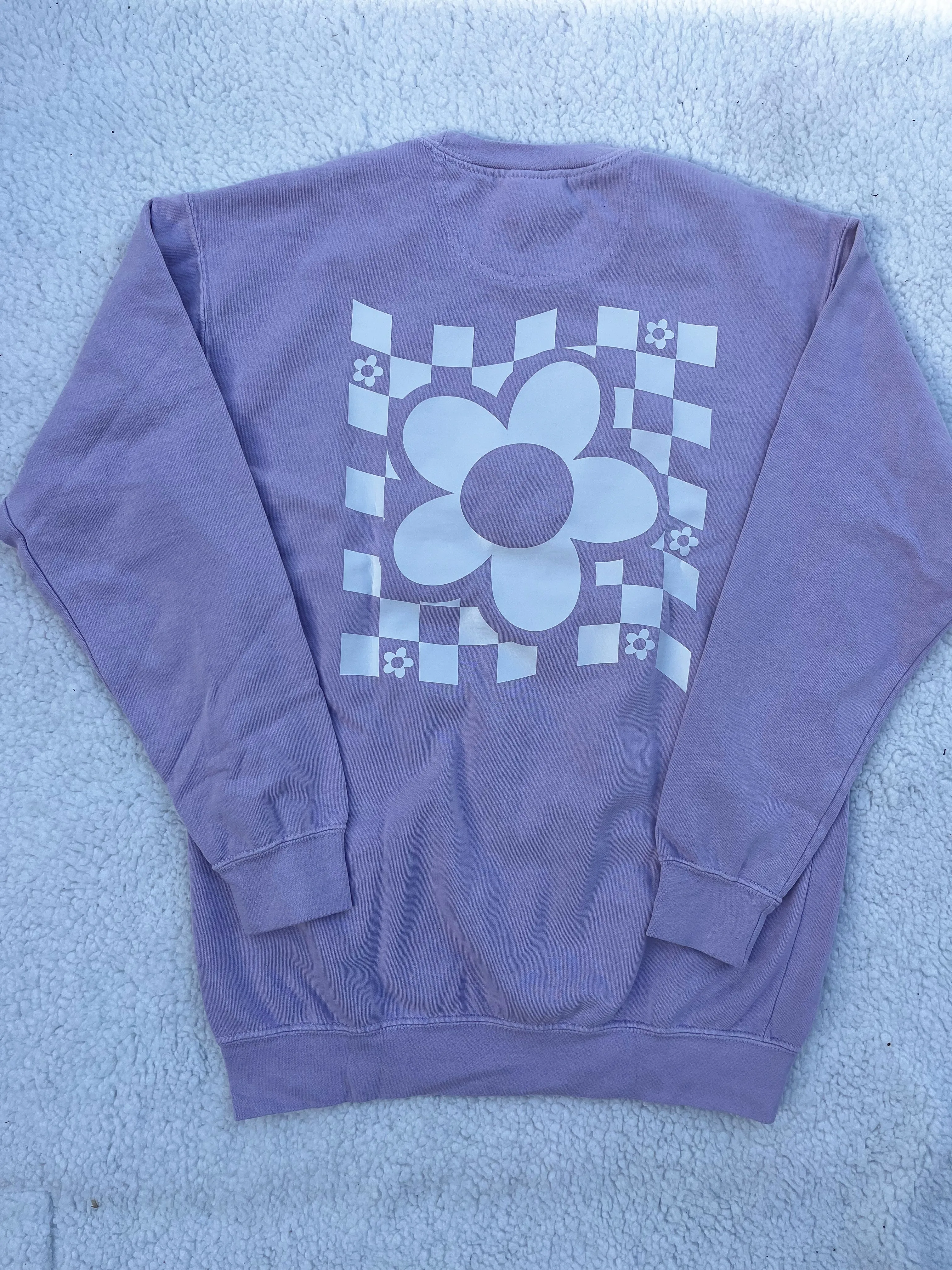 (size large) Checkered Flower Sweatshirt sold by Sunkissed Coconut product image thumbnail 2