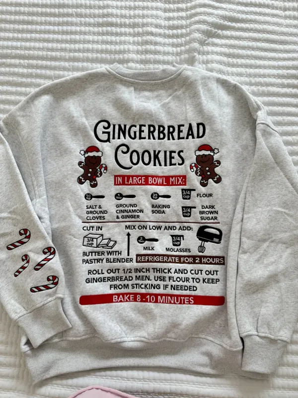 Pearl Grey Gingerbread Recipe Christmas Embroider Sweatshirt sold by Sunkissed Coconut