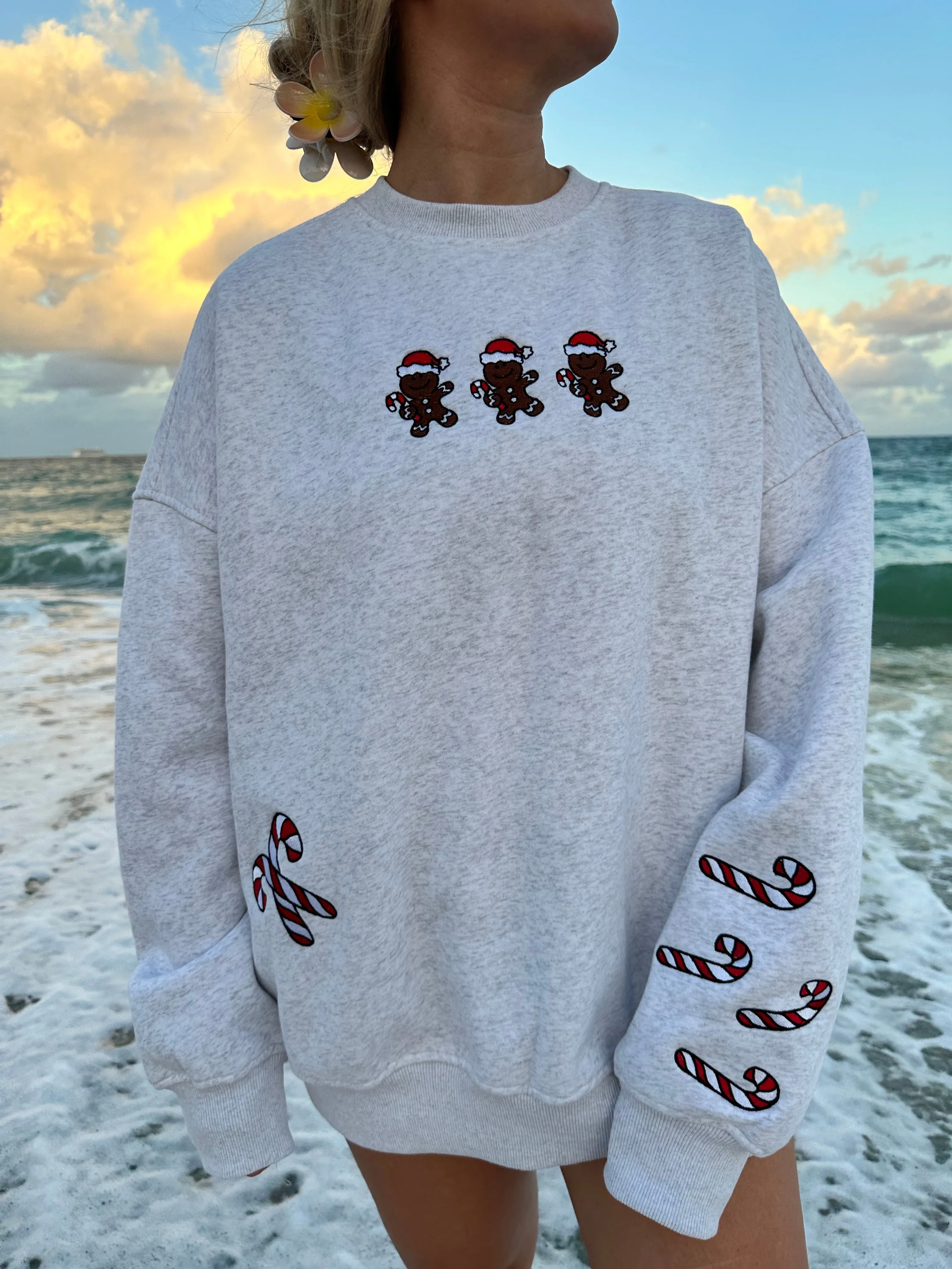 Pearl Grey Gingerbread Recipe Christmas Embroider Sweatshirt sold by Sunkissed Coconut product image thumbnail 2