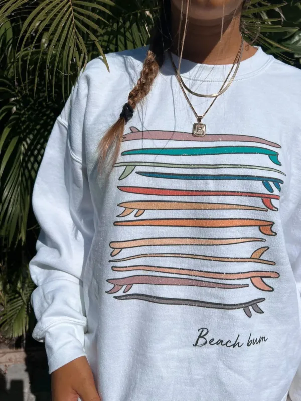 Let's Go Surfing Beach Bum Sweatshirt sold by Sunkissed Coconut